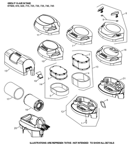 Kt745-3099 Air Intake Diagram and Parts List for KT745-3099  Cub Cadet Engine